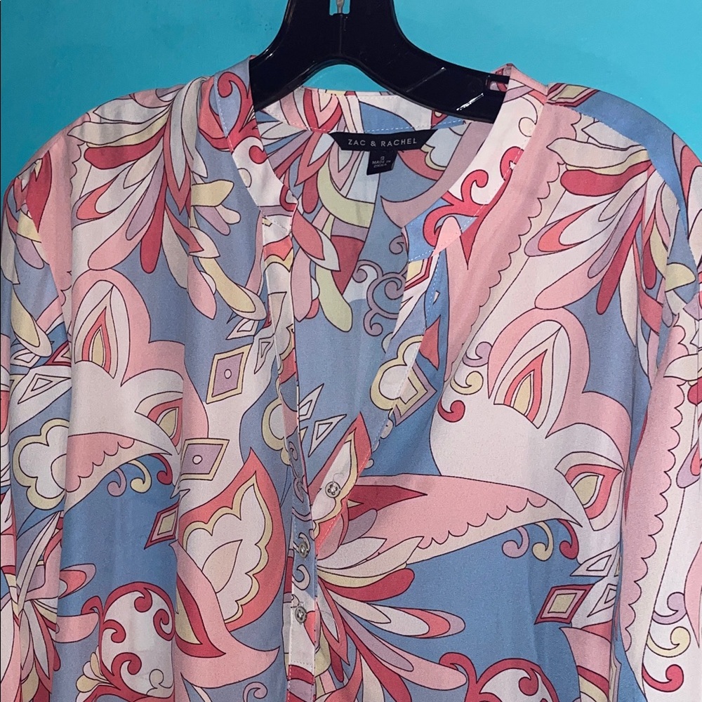 Zac & Rachel Women's Blouse - Pink and Blue Floral